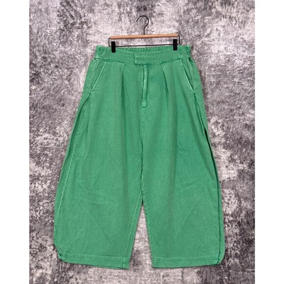 Free People Pants XL Womens Cool Harbor Wide Leg Green - Picture 1 of 7